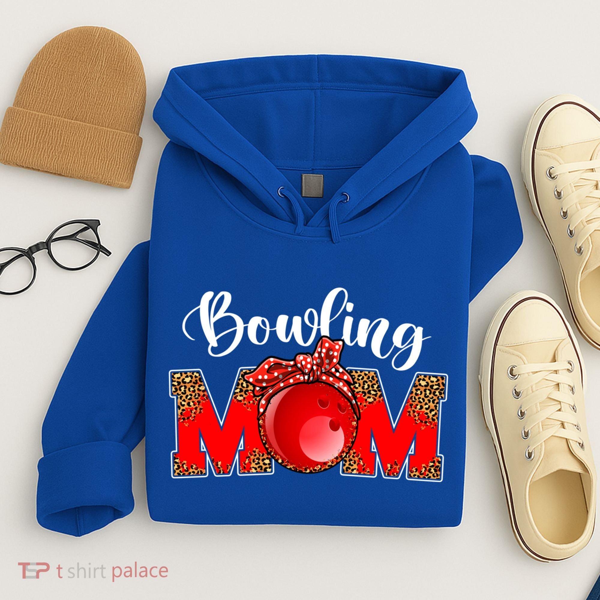 Mothers Day Bowling Mom Leopard Game Day Mom Life Cute Gift Hoodie