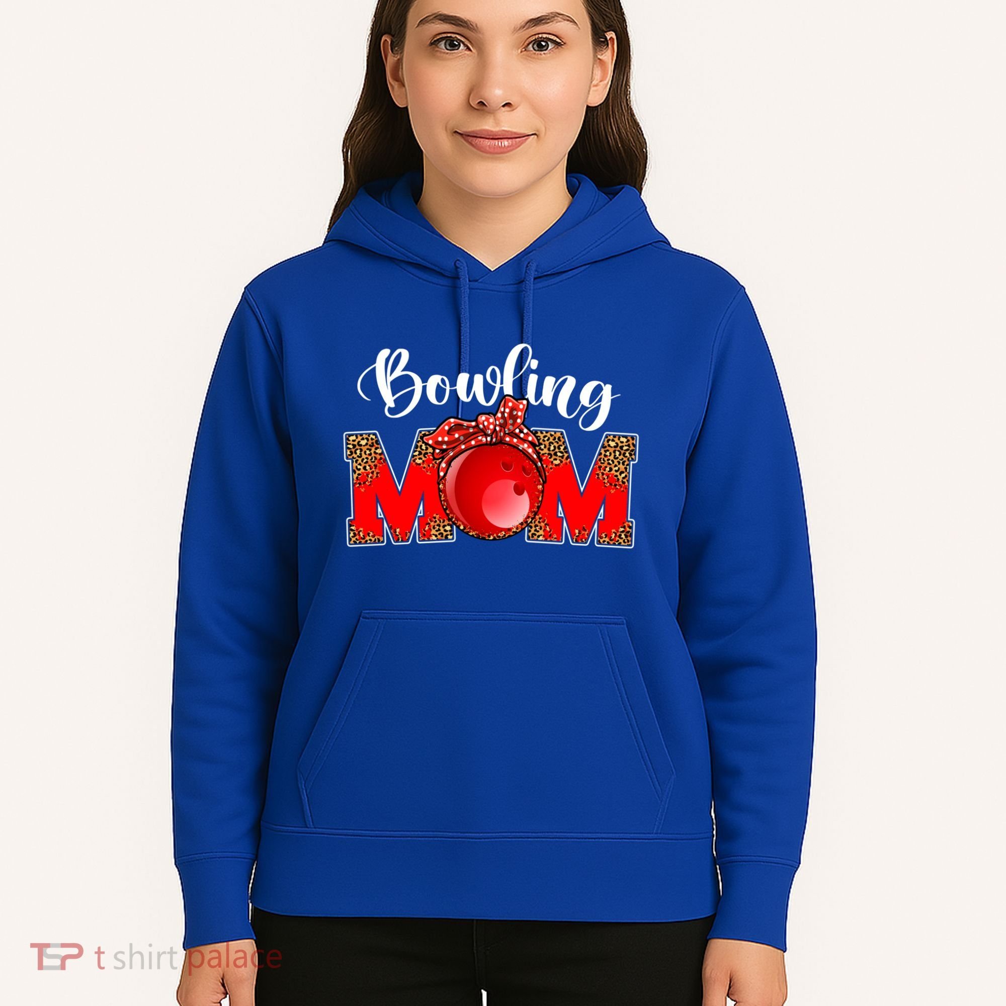 Mothers Day Bowling Mom Leopard Game Day Mom Life Cute Gift Hoodie