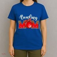 Mothers Day Bowling Mom Leopard Game Day Mom Life Cute Gift T-Shirt thumb 4