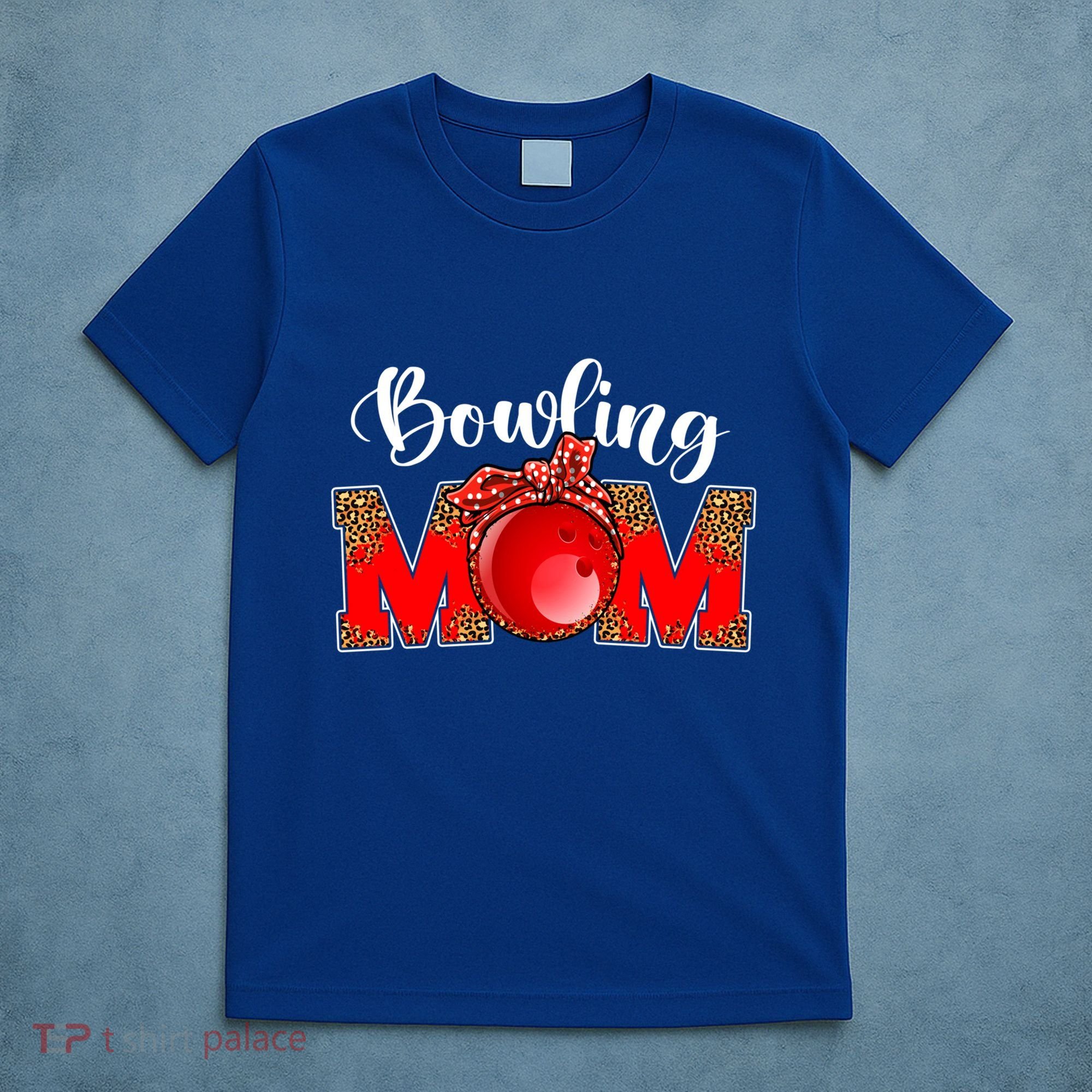 Mothers Day Bowling Mom Leopard Game Day Mom Life Cute Gift T-Shirt