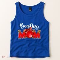 Mothers Day Bowling Mom Leopard Game Day Mom Life Cute Gift Tank Top thumb 2