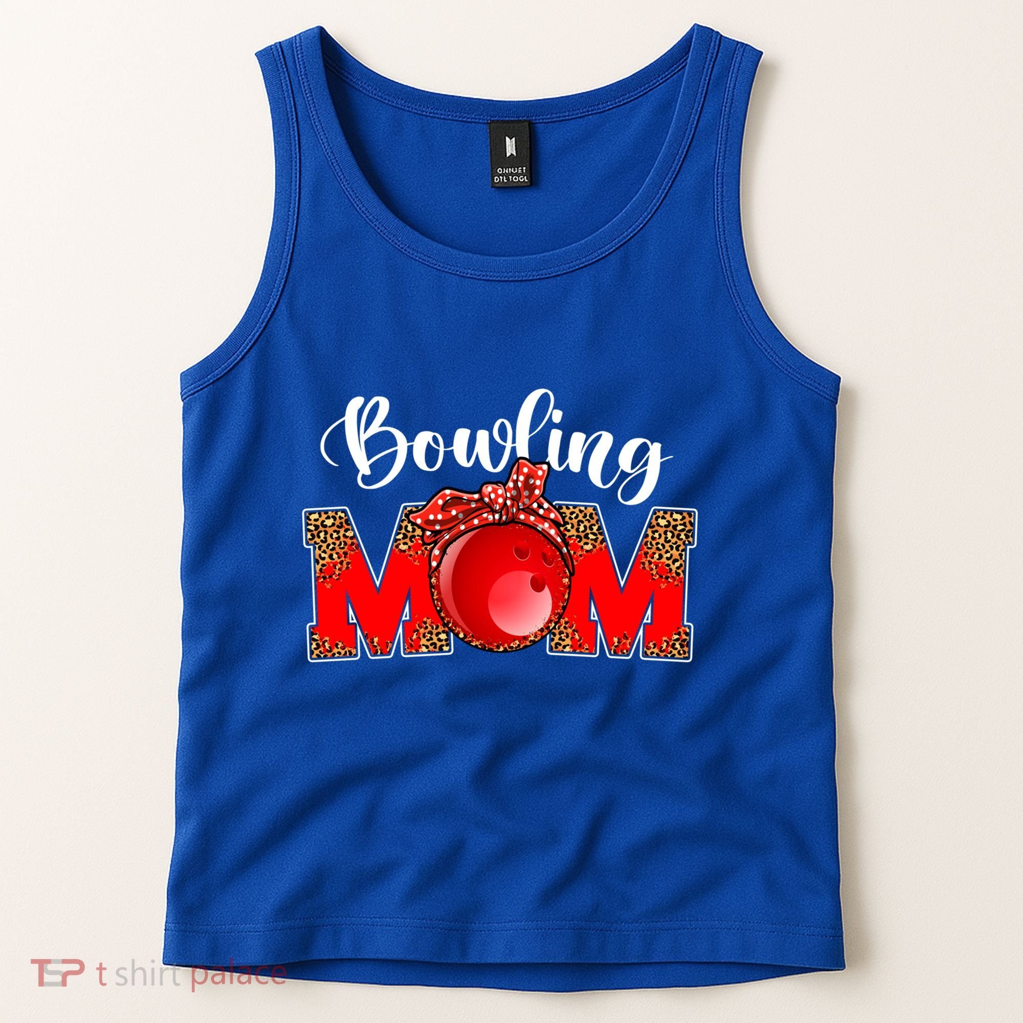 Mothers Day Bowling Mom Leopard Game Day Mom Life Cute Gift Tank Top