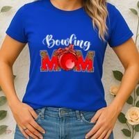 Mothers Day Bowling Mom Leopard Game Day Mom Life Cute Gift Women's T-Shirt thumb 2