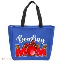 Mothers Day Bowling Mom Leopard Game Day Mom Life Cute Gift Tote Bag thumb 0