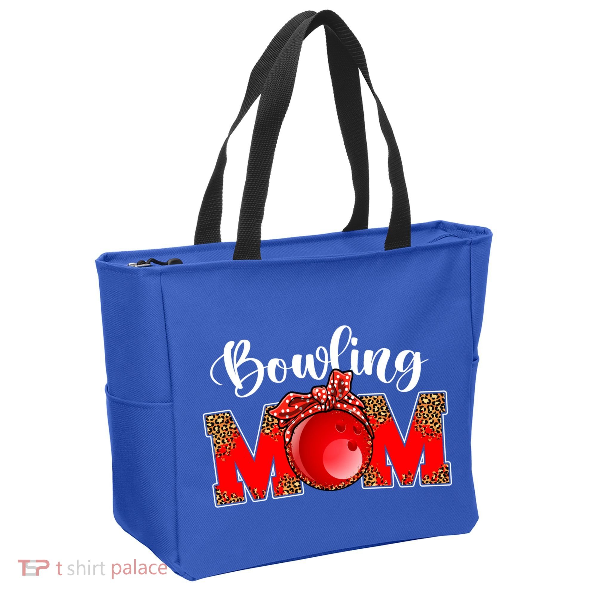 Mothers Day Bowling Mom Leopard Game Day Mom Life Cute Gift Tote Bag