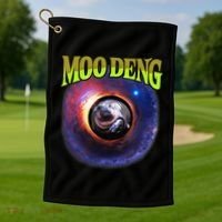 Moo Deng Baby Hippo Golf Towel thumb 1