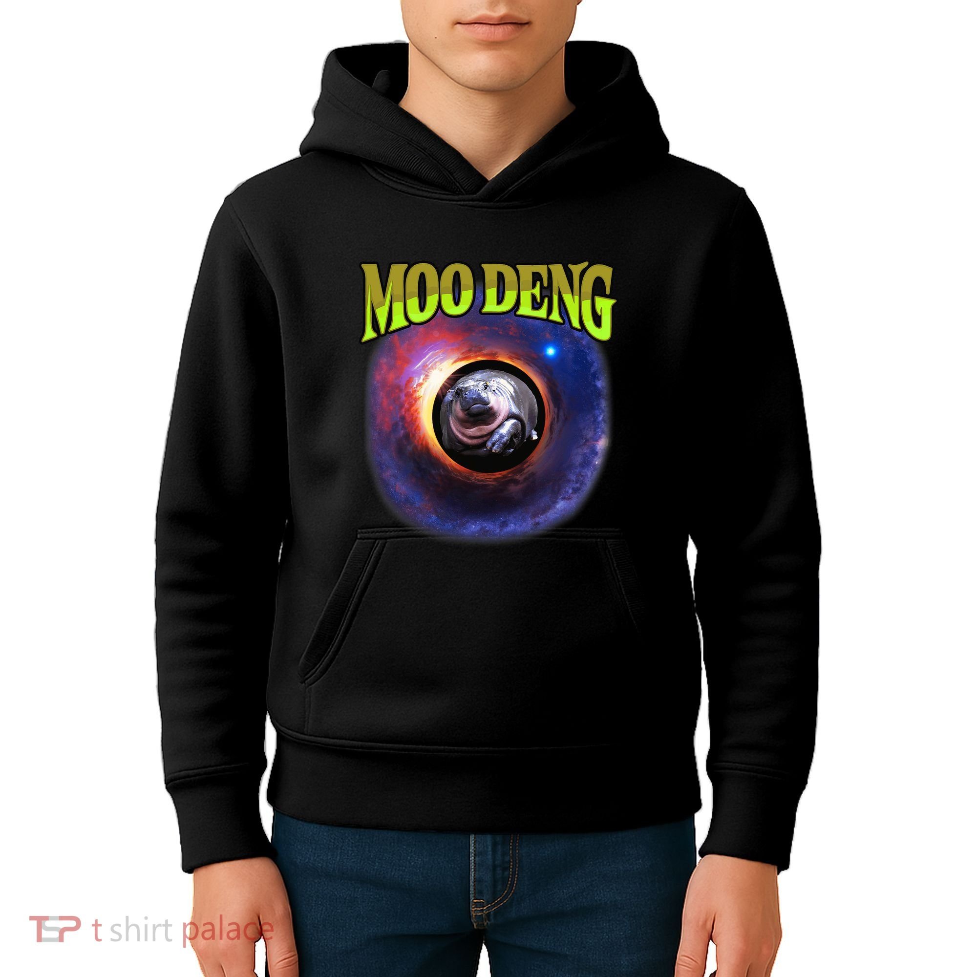 Moo Deng Baby Hippo Kids Hoodie