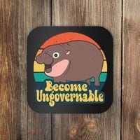 Moo Deng Become Ungovernable Coaster thumb 0