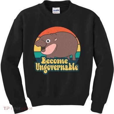 Moo Deng Become Ungovernable Kids Sweatshirt
