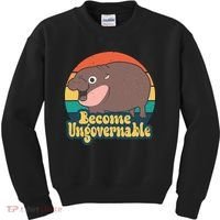 Moo Deng Become Ungovernable Kids Sweatshirt thumb 0