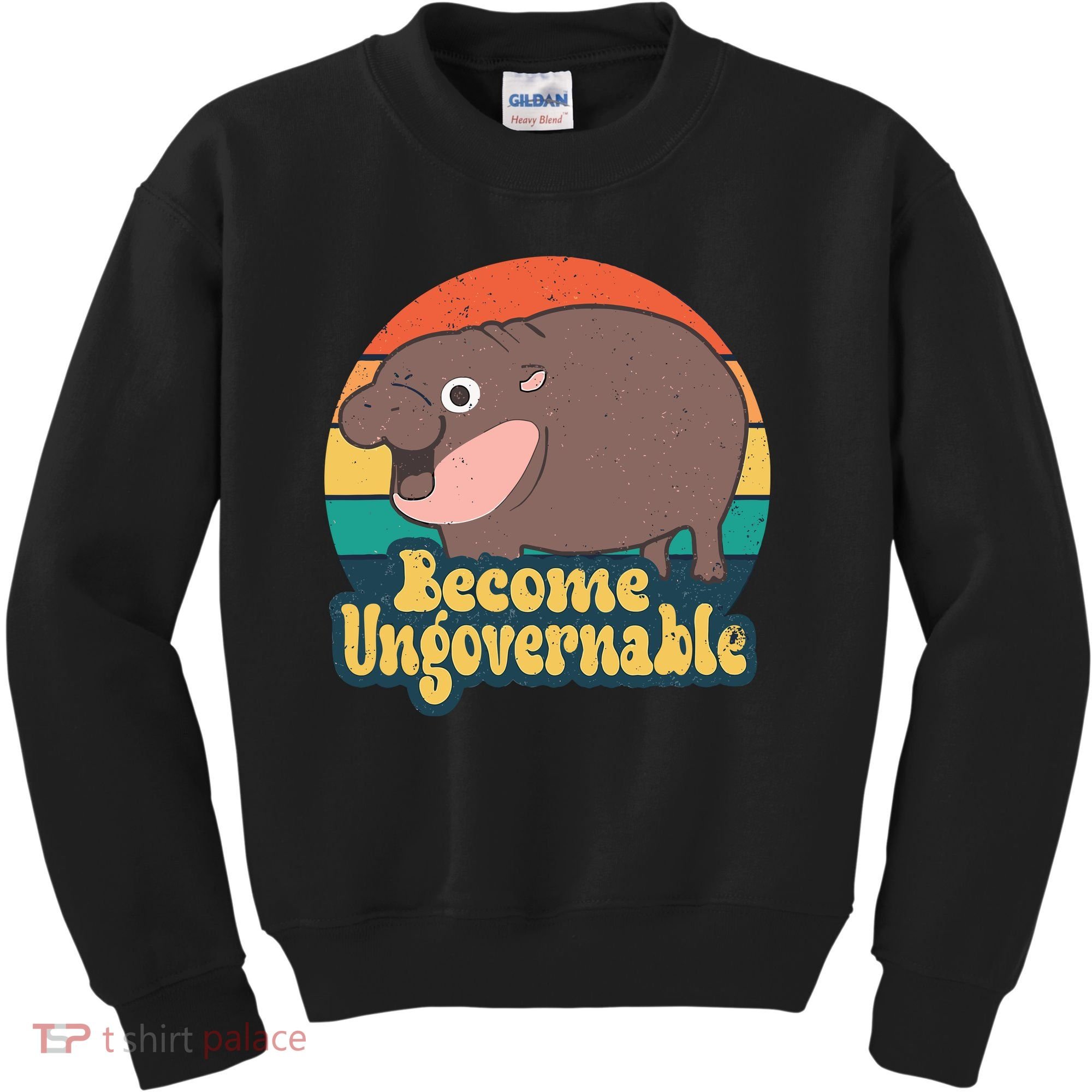Moo Deng Become Ungovernable Kids Sweatshirt