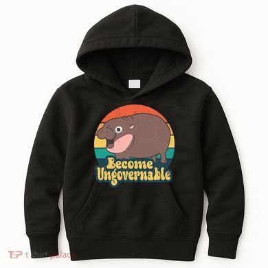 Moo Deng Become Ungovernable Kids Hoodie