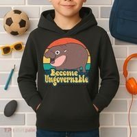 Moo Deng Become Ungovernable Kids Hoodie thumb 2