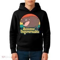 Moo Deng Become Ungovernable Kids Hoodie thumb 4