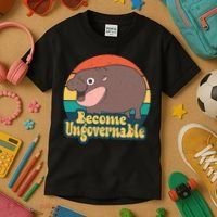 Moo Deng Become Ungovernable Kids T-Shirt thumb 3
