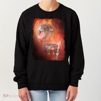 Moo Deng Bouncy Pig In Thai Fire Picture The Cute Baby Hippo Women's Sweatshirt thumb 0