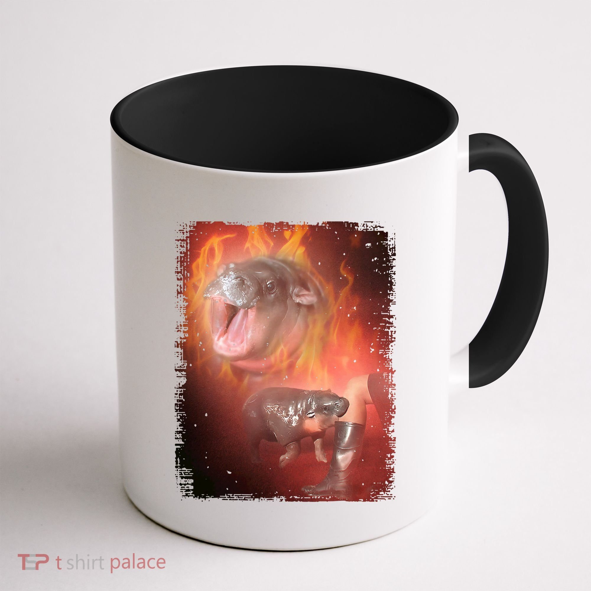 Moo Deng Bouncy Pig In Thai Fire Picture The Cute Baby Hippo Coffee Mug