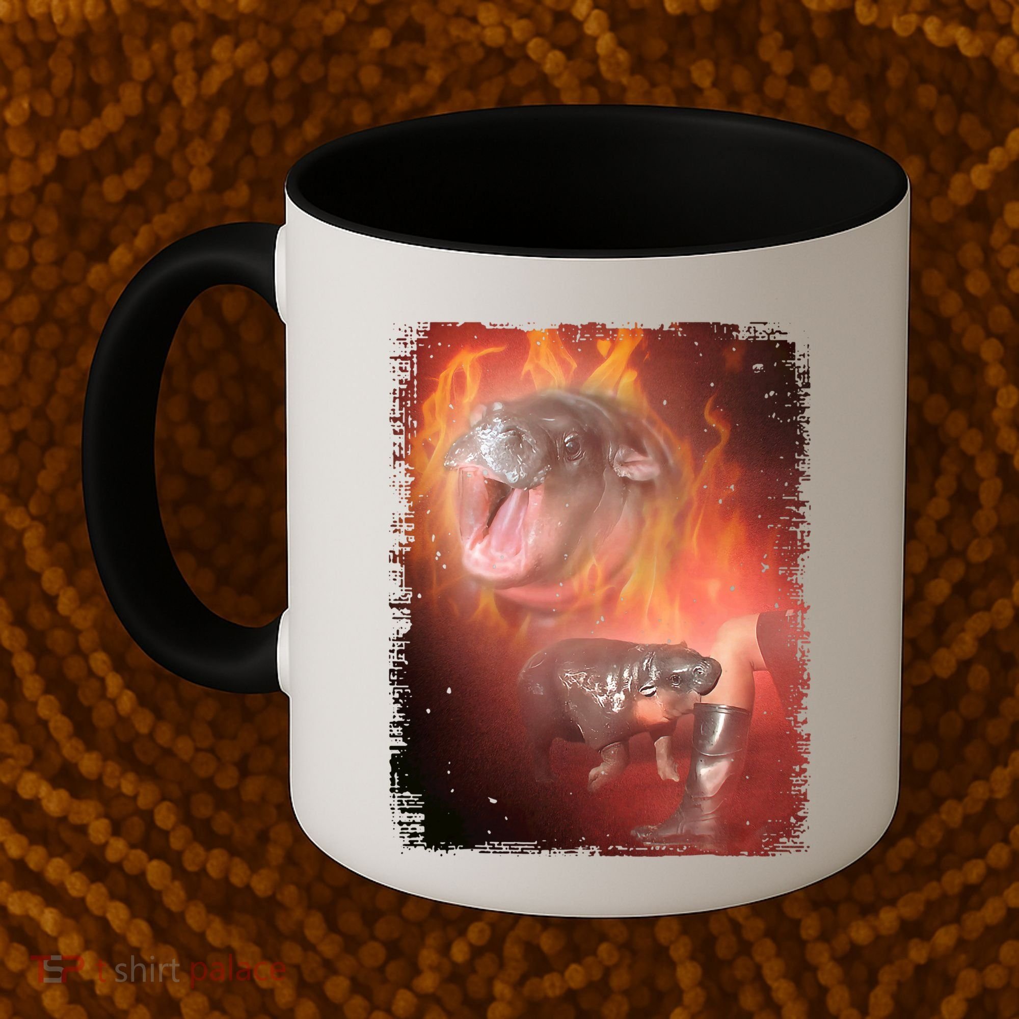 Moo Deng Bouncy Pig In Thai Fire Picture The Cute Baby Hippo Coffee Mug