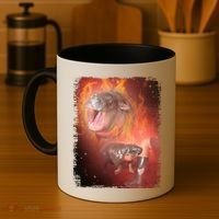 Moo Deng Bouncy Pig In Thai Fire Picture The Cute Baby Hippo Coffee Mug thumb 4