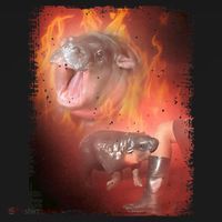 Moo Deng Bouncy Pig In Thai Fire Picture The Cute Baby Hippo Women's Hoodie thumb 2