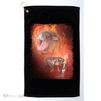Moo Deng Bouncy Pig In Thai Fire Picture The Cute Baby Hippo Golf Towel thumb 0