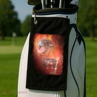 Moo Deng Bouncy Pig In Thai Fire Picture The Cute Baby Hippo Golf Towel thumb 2