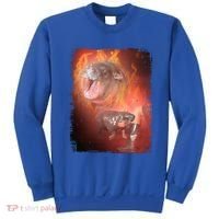 Moo Deng Bouncy Pig In Thai Fire Picture The Cute Baby Hippo Sweatshirt thumb 0