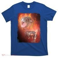 Moo Deng Bouncy Pig In Thai Fire Picture The Cute Baby Hippo T-Shirt thumb 0