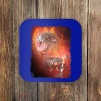 Moo Deng Bouncy Pig In Thai Fire Picture The Cute Baby Hippo Coaster thumb 0