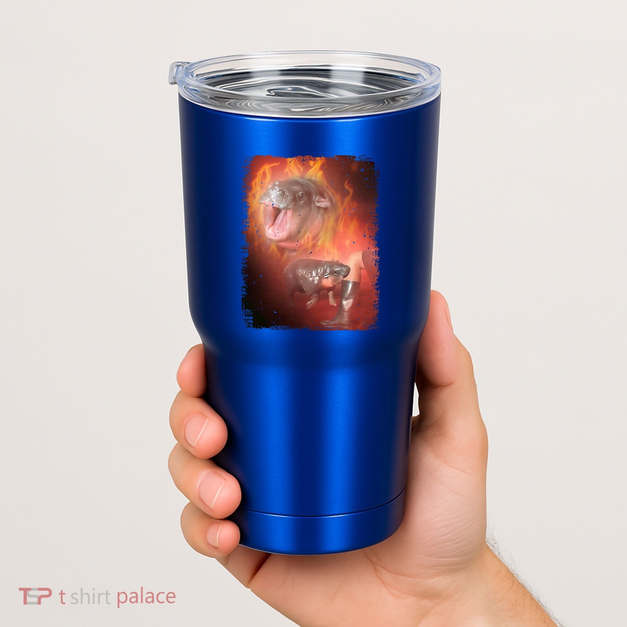 Moo Deng Bouncy Pig In Thai Fire Picture The Cute Baby Hippo Tumbler