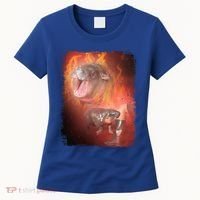 Moo Deng Bouncy Pig In Thai Fire Picture The Cute Baby Hippo Women's T-Shirt thumb 0
