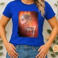 Moo Deng Bouncy Pig In Thai Fire Picture The Cute Baby Hippo Women's T-Shirt thumb 2