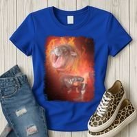 Moo Deng Bouncy Pig In Thai Fire Picture The Cute Baby Hippo Women's T-Shirt thumb 3