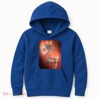 Moo Deng Bouncy Pig In Thai Fire Picture The Cute Baby Hippo Kids Hoodie thumb 0
