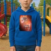 Moo Deng Bouncy Pig In Thai Fire Picture The Cute Baby Hippo Kids Hoodie thumb 2