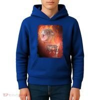 Moo Deng Bouncy Pig In Thai Fire Picture The Cute Baby Hippo Kids Hoodie thumb 4