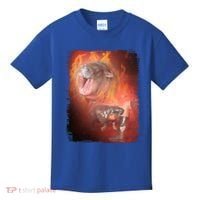 Moo Deng Bouncy Pig In Thai Fire Picture The Cute Baby Hippo Kids T-Shirt thumb 0