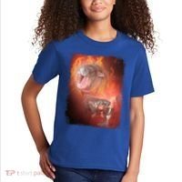 Moo Deng Bouncy Pig In Thai Fire Picture The Cute Baby Hippo Kids T-Shirt thumb 2