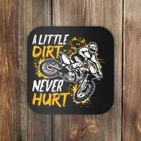 Motocross Dirt Bike A Little Dirt Never Hurt Coaster thumb 0