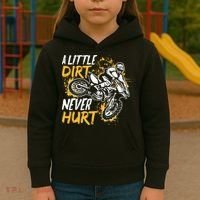 Motocross Dirt Bike A Little Dirt Never Hurt Kids Hoodie thumb 3
