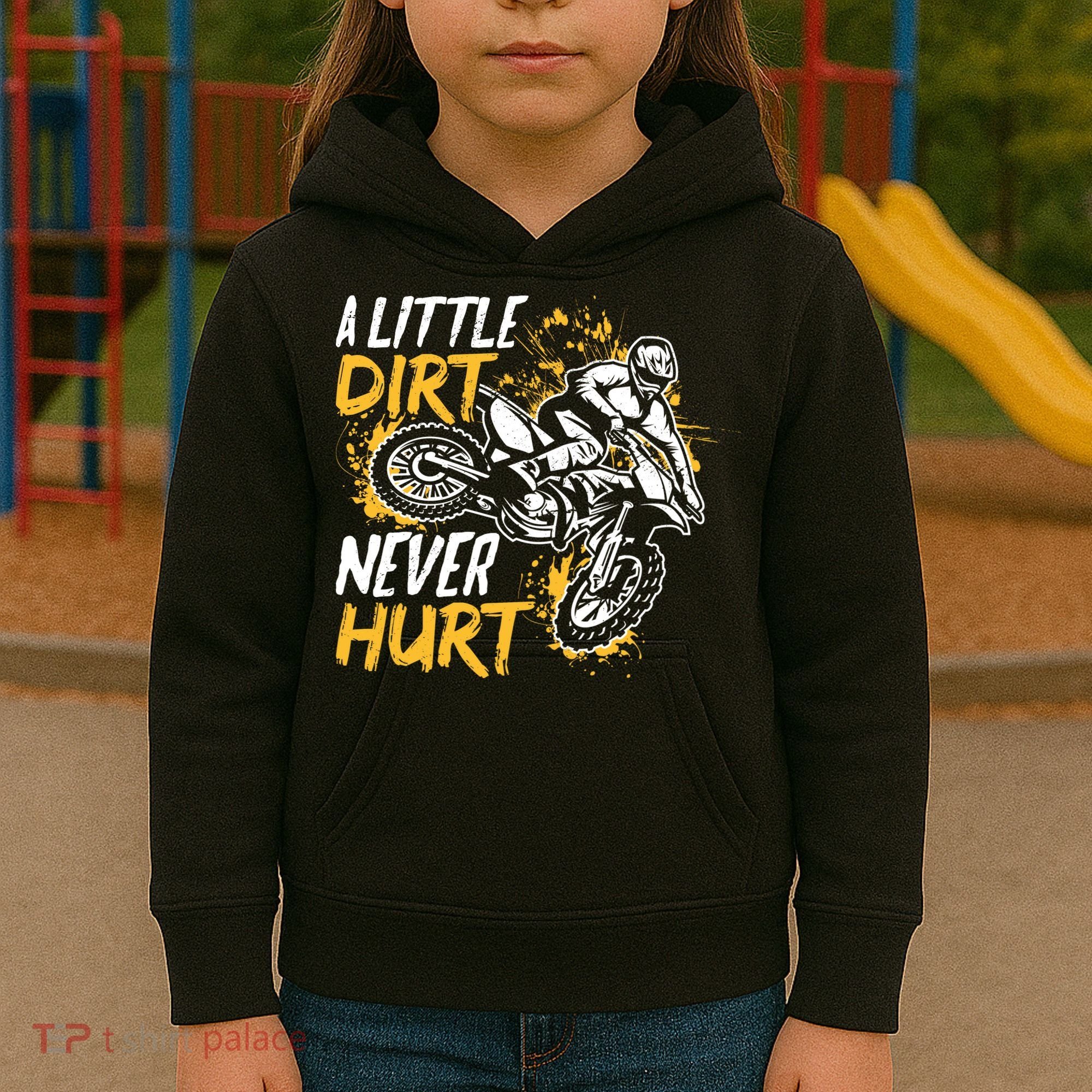 Motocross Dirt Bike A Little Dirt Never Hurt Kids Hoodie