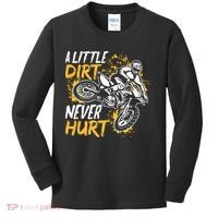 Motocross Dirt Bike A Little Dirt Never Hurt Kids Long Sleeve Shirt thumb 0
