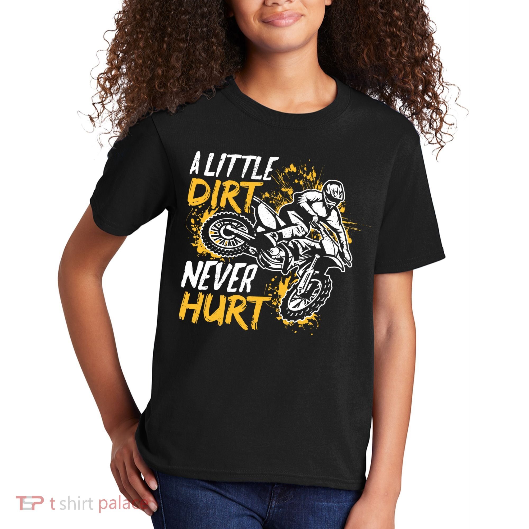 Motocross Dirt Bike A Little Dirt Never Hurt Kids T-Shirt