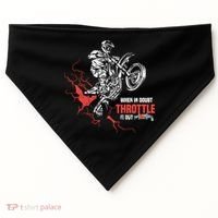 Motocross Dirt Bike When In Doubt Throttle It Out Gift Dirtbike Gift USA-Made Doggie Bandana thumb 0