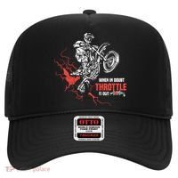 Motocross Dirt Bike When In Doubt Throttle It Out Gift Dirtbike Gift Hat thumb 0