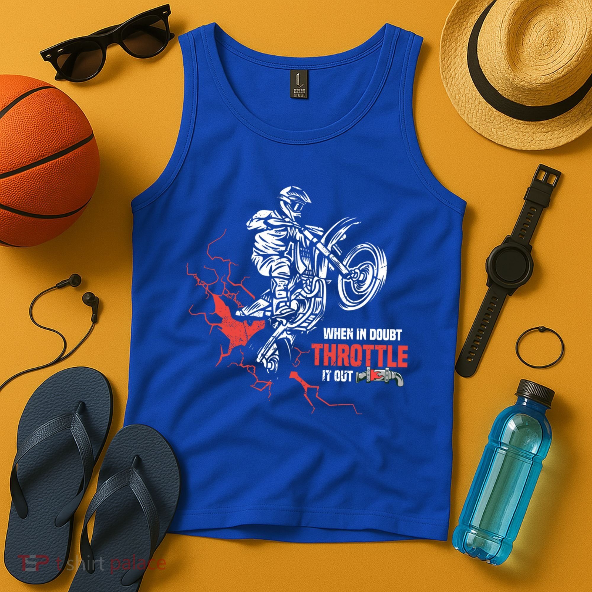 Motocross Dirt Bike When In Doubt Throttle It Out Gift Dirtbike Gift Tank Top