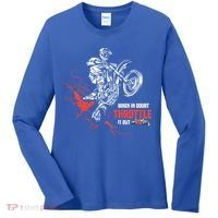 Motocross Dirt Bike When In Doubt Throttle It Out Gift Dirtbike Gift Women's Long Sleeve Shirt thumb 0