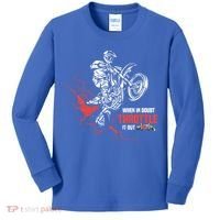 Motocross Dirt Bike When In Doubt Throttle It Out Gift Dirtbike Gift Kids Long Sleeve Shirt thumb 0