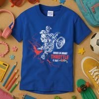 Motocross Dirt Bike When In Doubt Throttle It Out Gift Dirtbike Gift Kids T-Shirt thumb 3