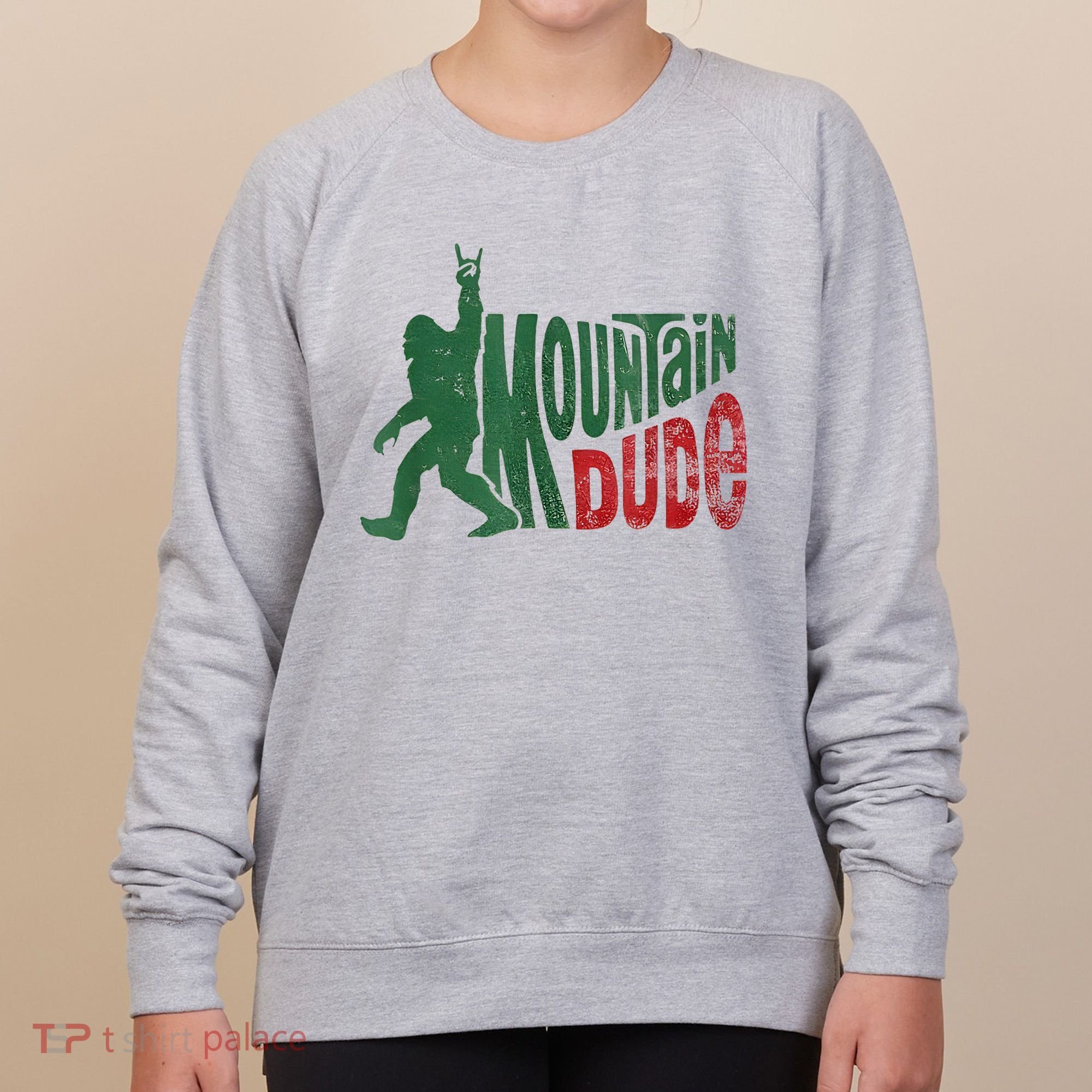Mountain Dude Bigfoot Sasquatch Rock On Women's Sweatshirt